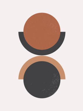 Modern Poster Sanatı. Soyut Duvar Sanatı. Grunge desenli Dijital İç Dekorasyon Sanatı. Vektör EPS 10.