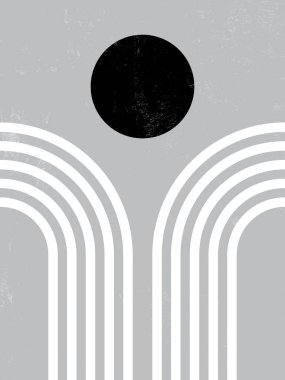 Baskı için Modern Poster Sanatı. Soyut Duvar Sanatı. Dijital İç Dekorasyon Sanatı. Grunge desenli vektör. EPS 10.