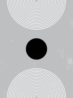 Baskı için Modern Poster Sanatı. Soyut Duvar Sanatı. Dijital İç Dekorasyon Sanatı. Grunge desenli vektör. EPS 10.