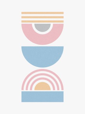 Modern Poster Sanatı. Soyut Duvar Sanatı. Grunge desenli Dijital İç Dekorasyon Sanatı. Vektör EPS 10.