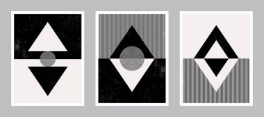 Baskı için Modern Poster Sanatı. Soyut Duvar Sanatı. Dijital İç Dekorasyon Sanatı. Grunge desenli vektör. EPS 10.