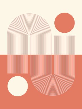 Modern Poster Sanatı. Soyut Duvar Sanatı. Dijital İç Dekorasyon Sanatı. Vektör EPS 10.