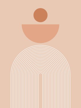 Modern Poster Sanatı. Soyut Duvar Sanatı. Dijital İç Dekorasyon Sanatı. Vektör EPS 10.