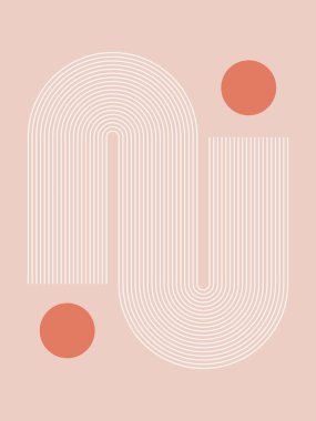 Modern Poster Sanatı. Soyut Duvar Sanatı. Dijital İç Dekorasyon Sanatı. Vektör EPS 10.