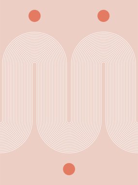 Modern Poster Sanatı. Soyut Duvar Sanatı. Dijital İç Dekorasyon Sanatı. Vektör EPS 10.