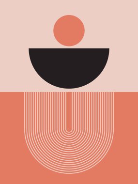 Modern Poster Sanatı. Soyut Duvar Sanatı. Dijital İç Dekorasyon Sanatı. Vektör EPS 10.