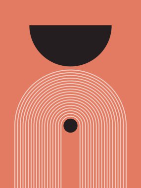 Modern Poster Sanatı. Soyut Duvar Sanatı. Dijital İç Dekorasyon Sanatı. Vektör EPS 10.