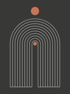 Modern Poster Sanatı. Soyut Duvar Sanatı. Dijital İç Dekorasyon Sanatı. Vektör EPS 10.