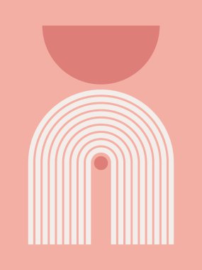 Modern Poster Sanatı. Soyut Duvar Sanatı. Dijital İç Dekorasyon Sanatı. Vektör EPS 10.