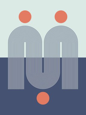 Modern Poster Sanatı. Soyut Duvar Sanatı. Dijital İç Dekorasyon Sanatı. Vektör EPS 10.