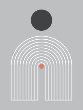 Modern Poster Sanatı. Soyut Duvar Sanatı. Dijital İç Dekorasyon Sanatı. Vektör EPS 10.