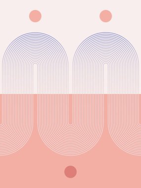 Modern Poster Sanatı. Soyut Duvar Sanatı. Dijital İç Dekorasyon Sanatı. Vektör EPS 10.