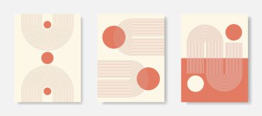 Modern Poster Sanatı. Soyut Duvar Sanatı. Dijital İç Dekorasyon Sanatı. Vektör EPS 10.