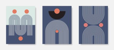 Modern Poster Sanatı. Soyut Duvar Sanatı. Dijital İç Dekorasyon Sanatı. Vektör EPS 10.