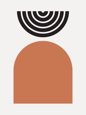 Modern Poster Sanatı. Soyut Duvar Sanatı. Dijital İç Dekorasyon Sanatı. Vektör EPS 10.