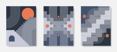 Modern Poster Sanatı. Soyut Duvar Sanatı. Dijital İç Dekorasyon Sanatı. Vektör EPS 10.