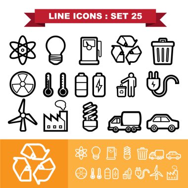 25 enerji Icons set