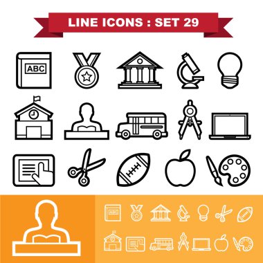 Education icons set 29 clipart