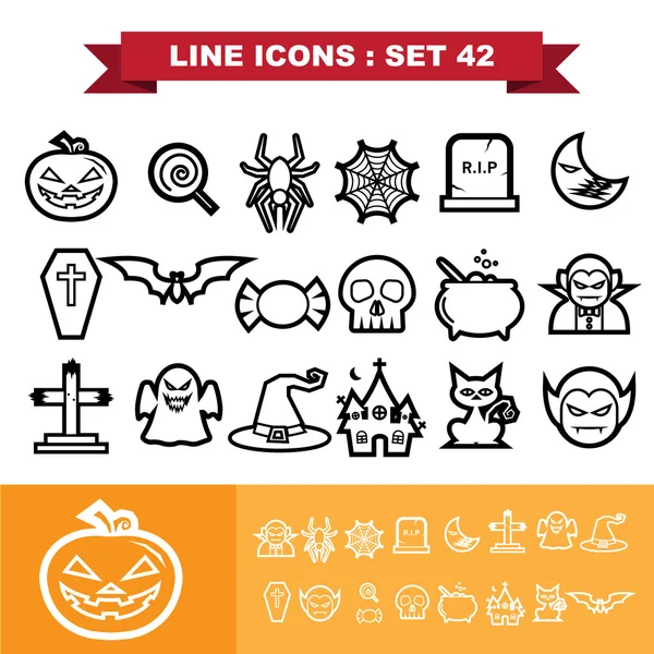 Halloween linii ikony zestaw 41 — Wektor stockowy