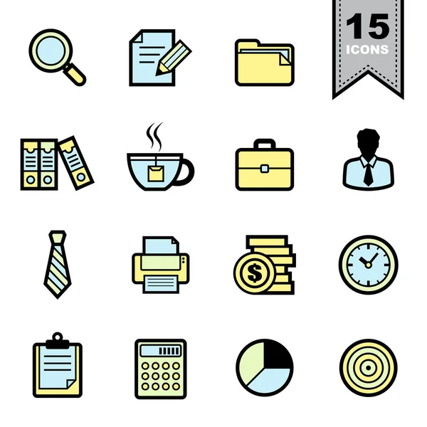 Conjunto de iconos de oficina — Vector de stock