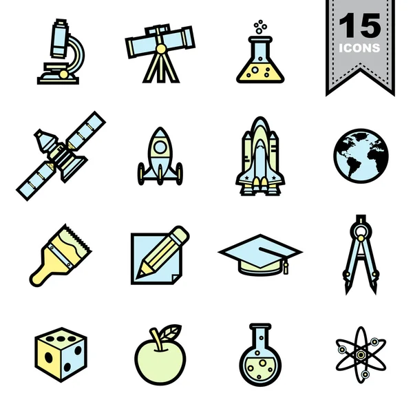 Wetenschap icons set — Stockvector