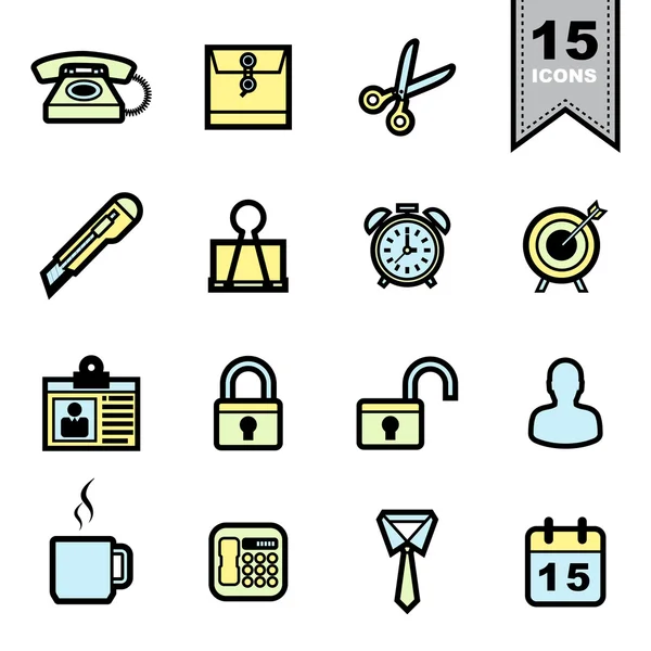 Office Tools Icons gesetzt — Stockvektor