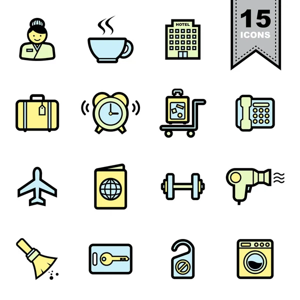 Set de iconos del hotel — Vector de stock