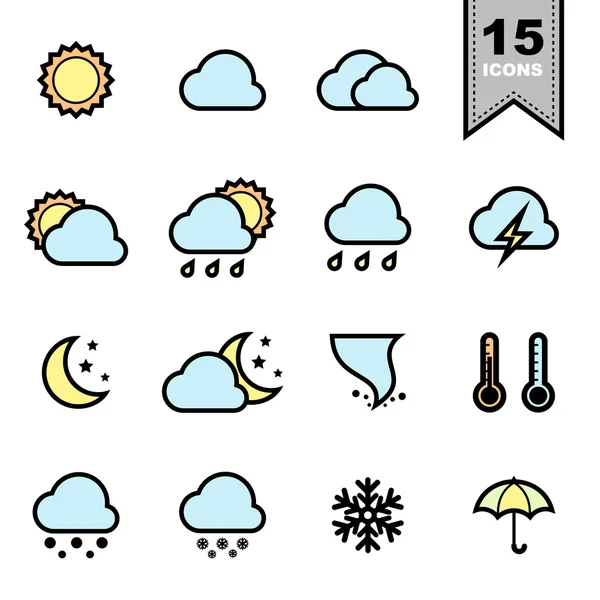 Weather icons set. — Stock Vector