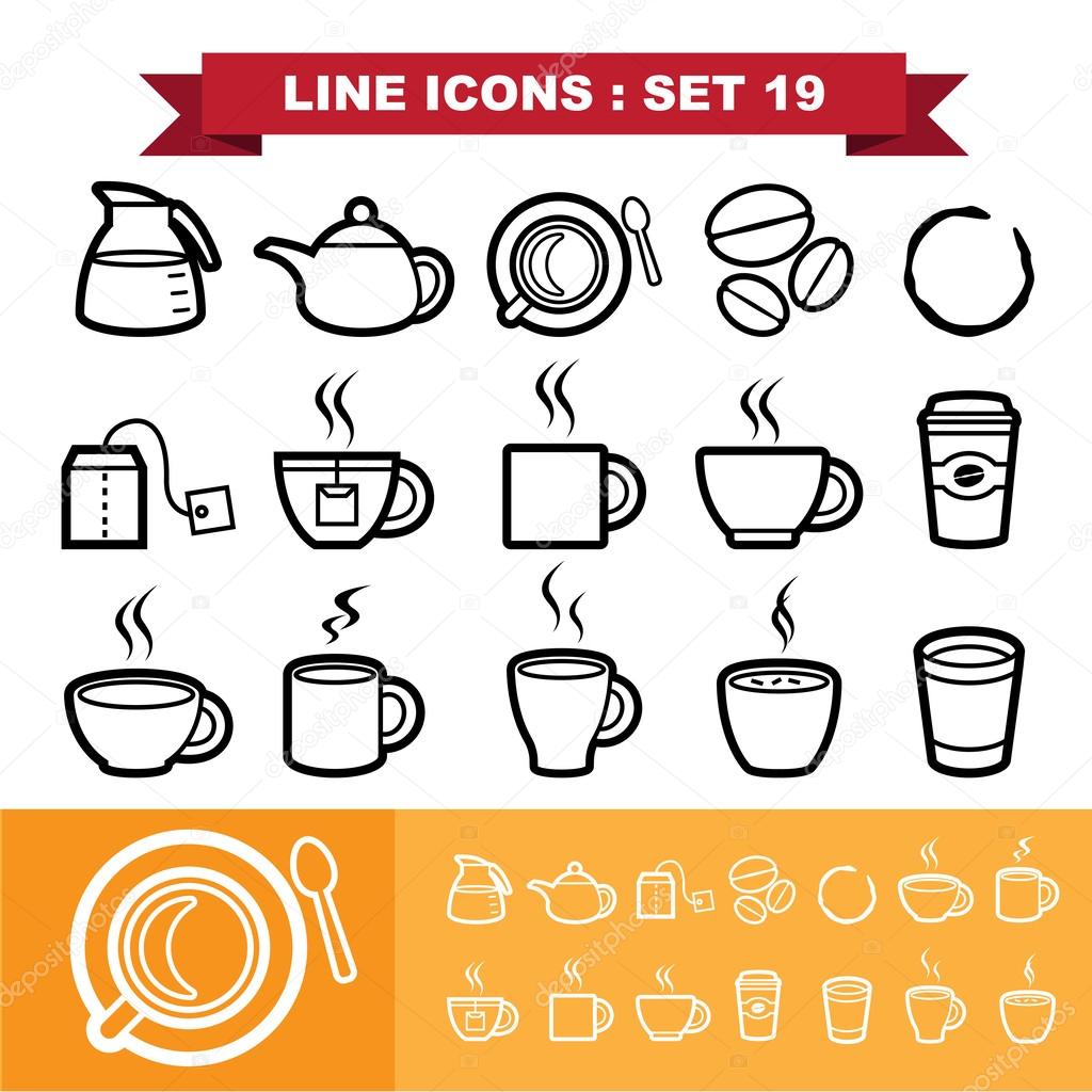 Coffee icons set 19