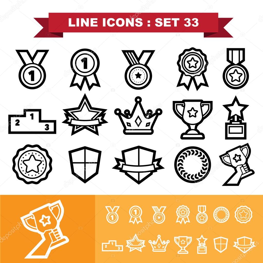 Medal icons set 33