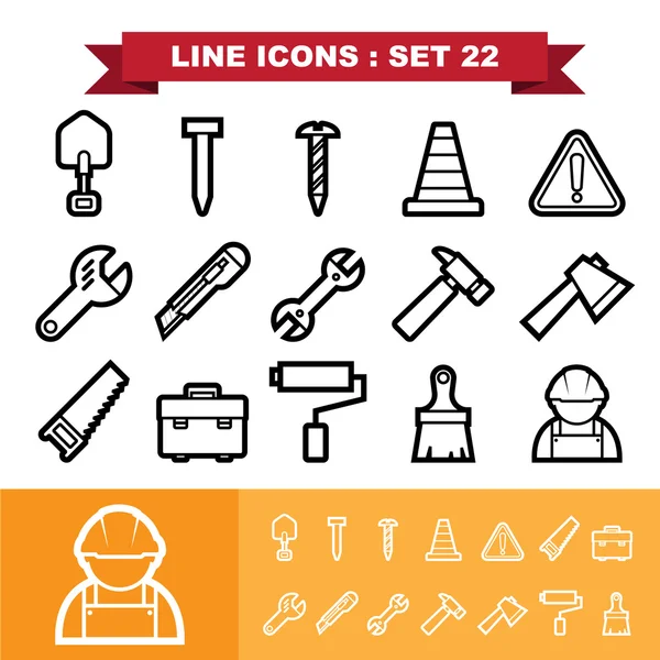 21 satırı Icons set — Stok Vektör