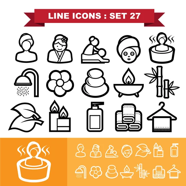 27 satırı Icons set — Stok Vektör