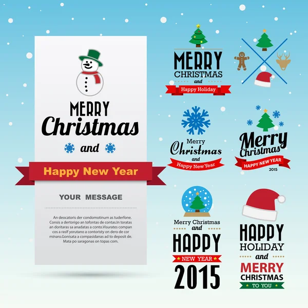 Christmas and Happy new year  card design — Stock Vector