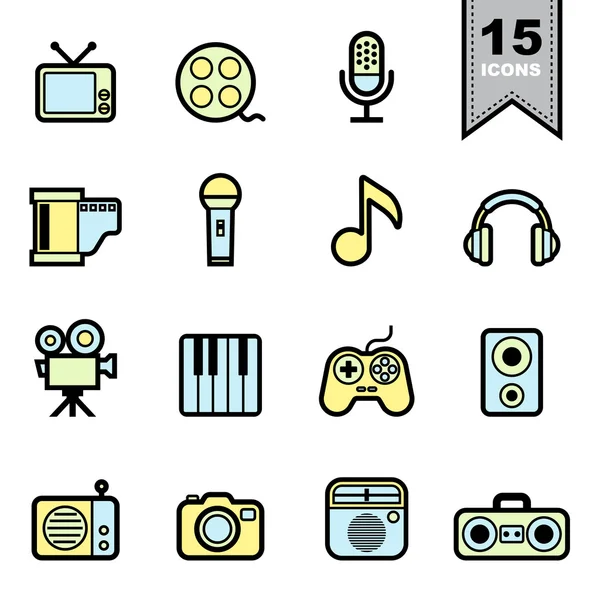 Entertainment icons set — Stock Vector