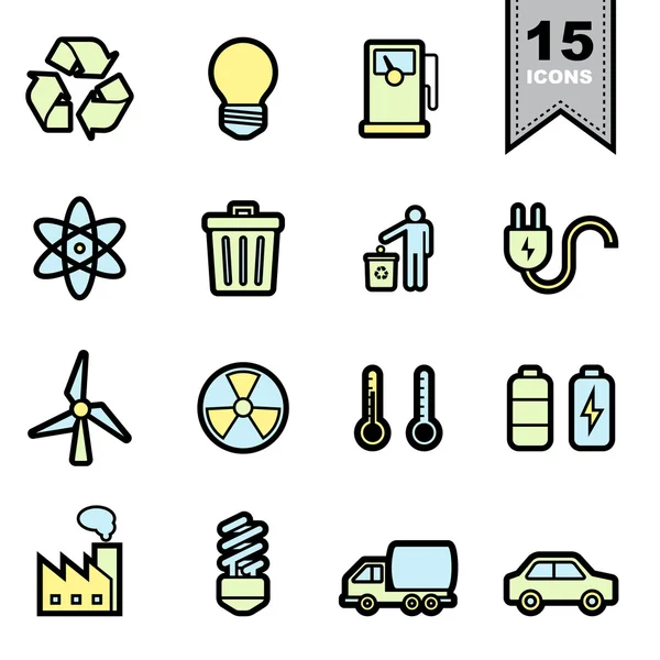 Conjunto de iconos de energía — Vector de stock