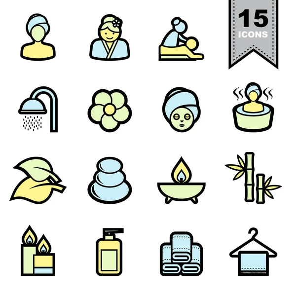 Spa icons set — Stock Vector