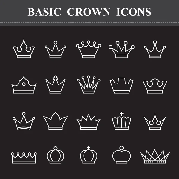 Royal Basic Crowns — Stock Vector