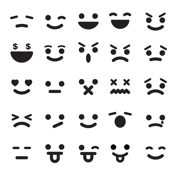 Smiley visages icônes ensemble — Image vectorielle