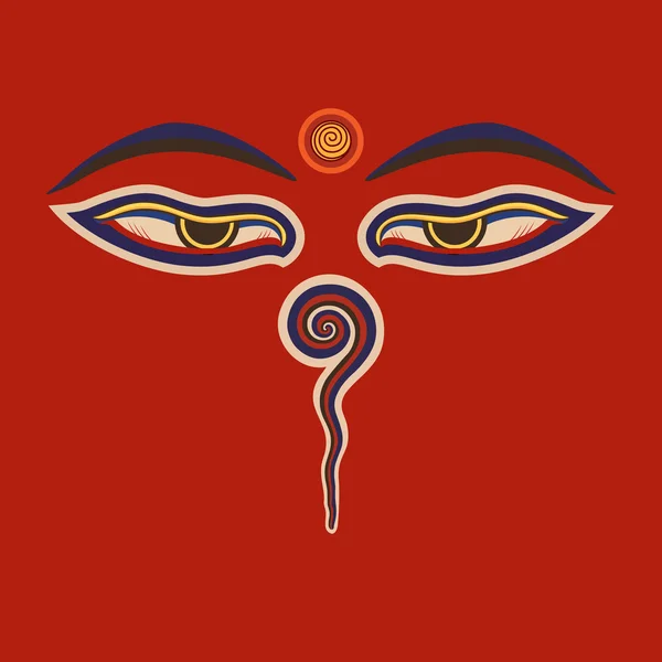 Buddha ögon av Nepal — Stock vektor