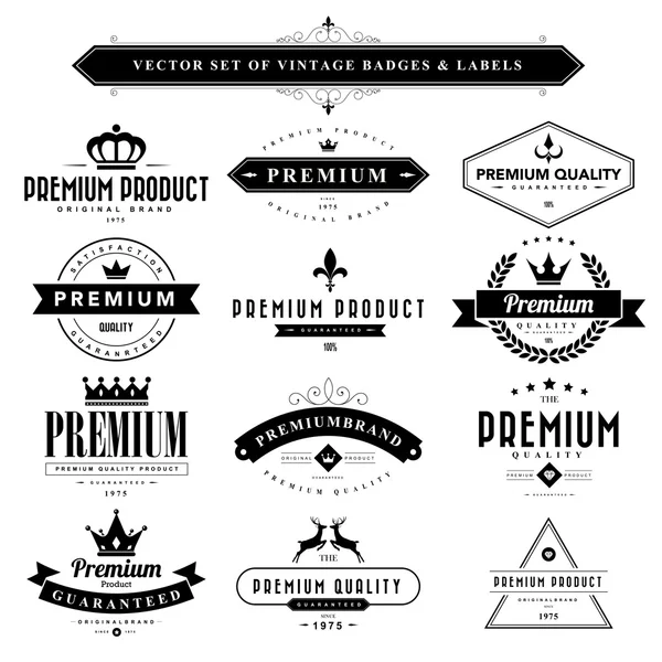 Set of black vintage badges — Stock Vector