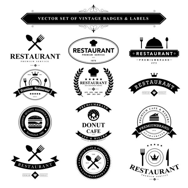 Set de insignias vintage negras — Vector de stock