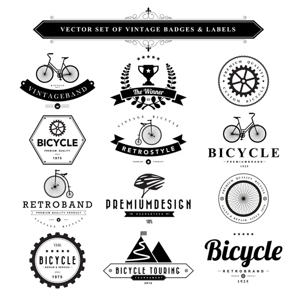 Set de insignias vintage negras — Vector de stock