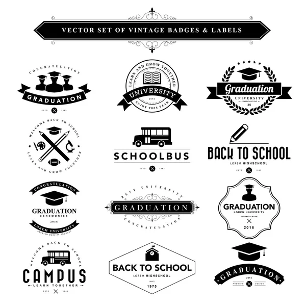 Set de insignias vintage en blanco y negro — Vector de stock