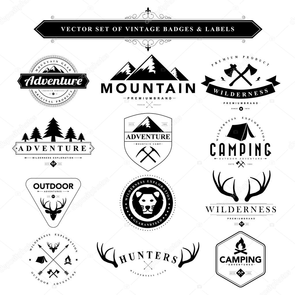 Set of black vintage badges and labels.Vector eps10