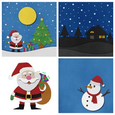 Noel papercraft arka plan.