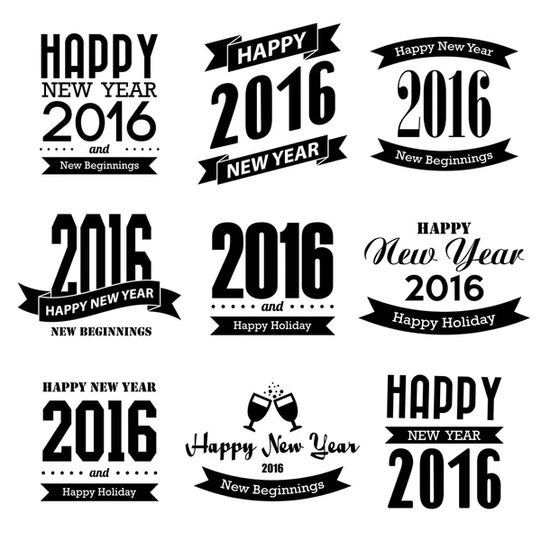 Happy new year typographic  design — Stock Vector