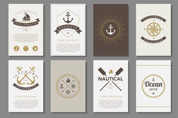 Set of  nautical brochures — Stock Vector