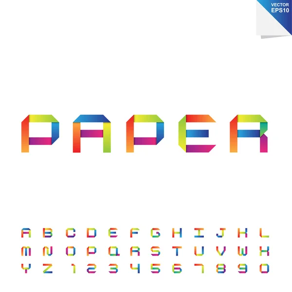 Alphabet papier coloré — Image vectorielle