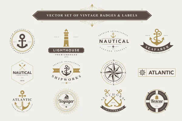 Ensemble de badges et étiquettes vintage . — Image vectorielle