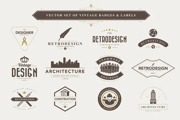 Set de insignias vintage — Vector de stock